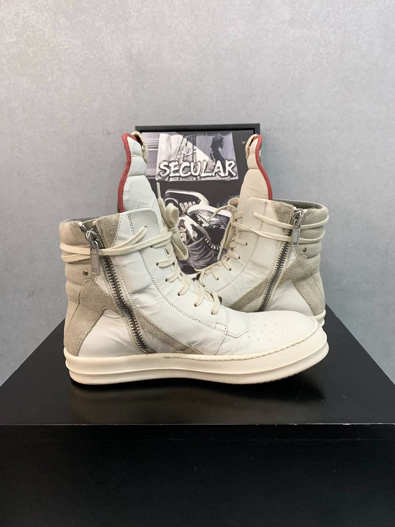 Rick Owens Geobasket Rare Light Grey Sneakers-yf
