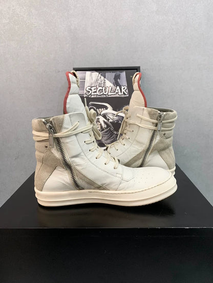 Rick Owens Geobasket Rare Light Grey Sneakers-yf