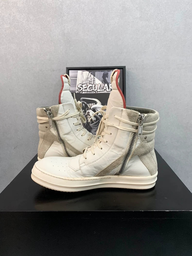 Rick Owens Geobasket Rare Light Grey Sneakers-yf