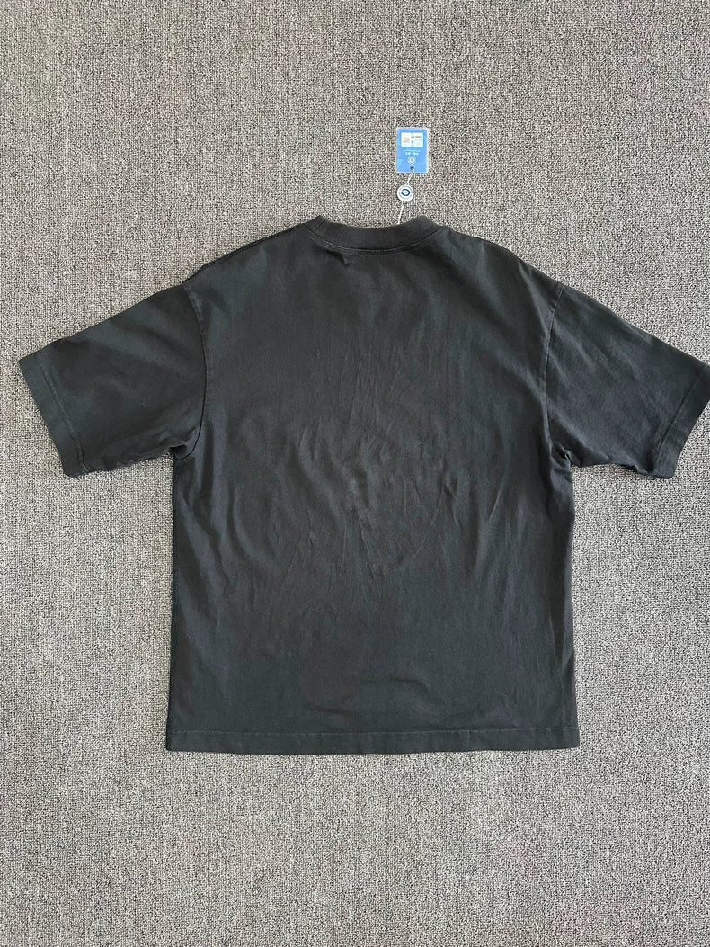 Acne Studios Black Distressed Letter Short Sleeve