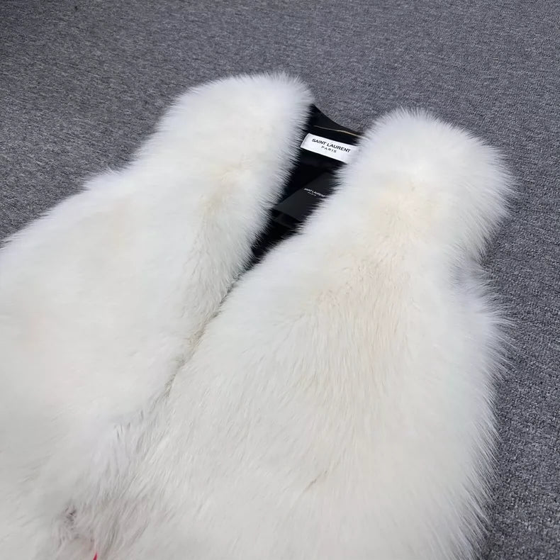 YSL SLP Faux Fur Vest Size 38