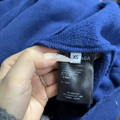 Balenciaga Blue Distressed Hoodie for Athletes
