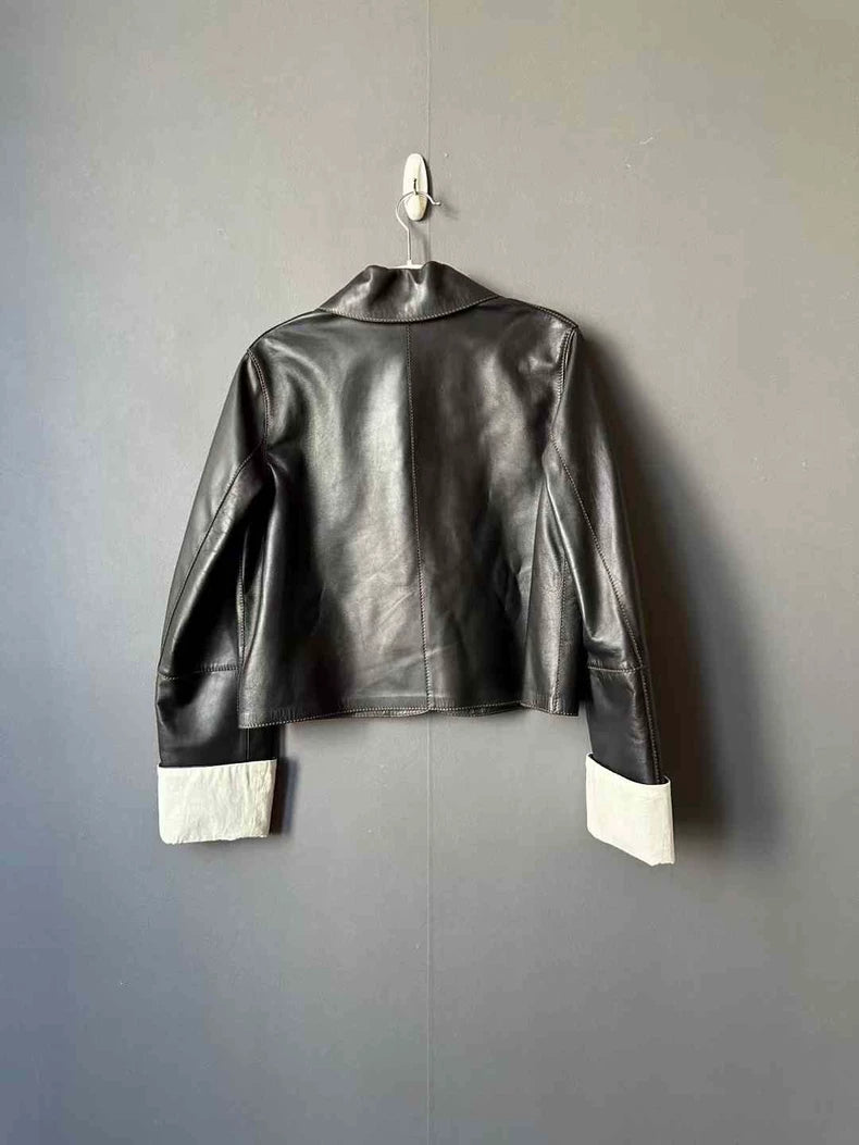 Loewe Black and White Short Leather Jacket