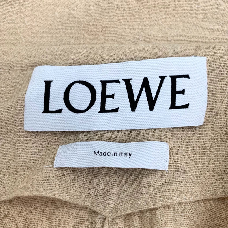Loewe Brown Ruffled Cotton Cardigan Coat