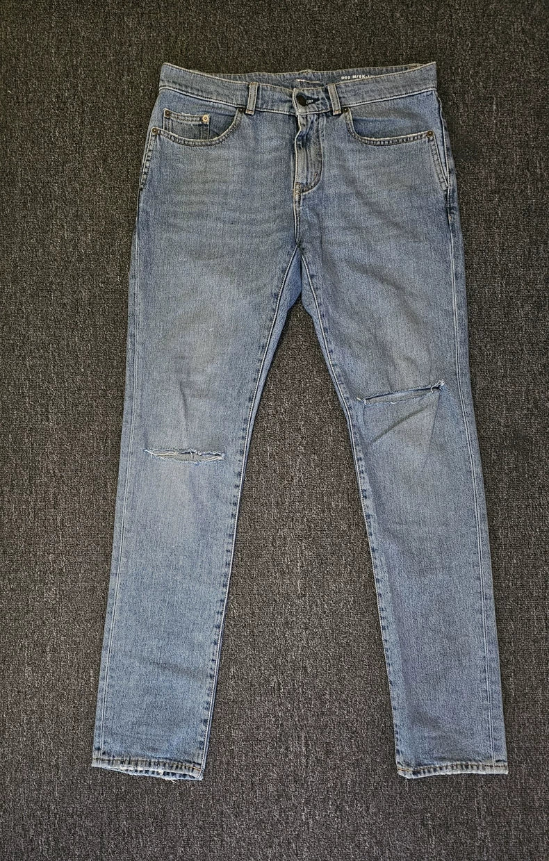Saint Laurent Distressed Knee Denim Jeans-yf