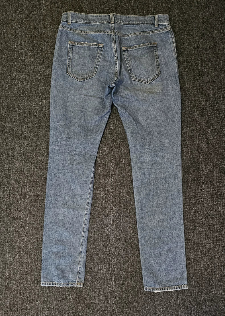 Saint Laurent Distressed Knee Denim Jeans-yf