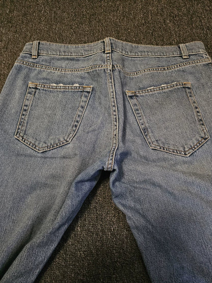 Saint Laurent Distressed Knee Denim Jeans-yf