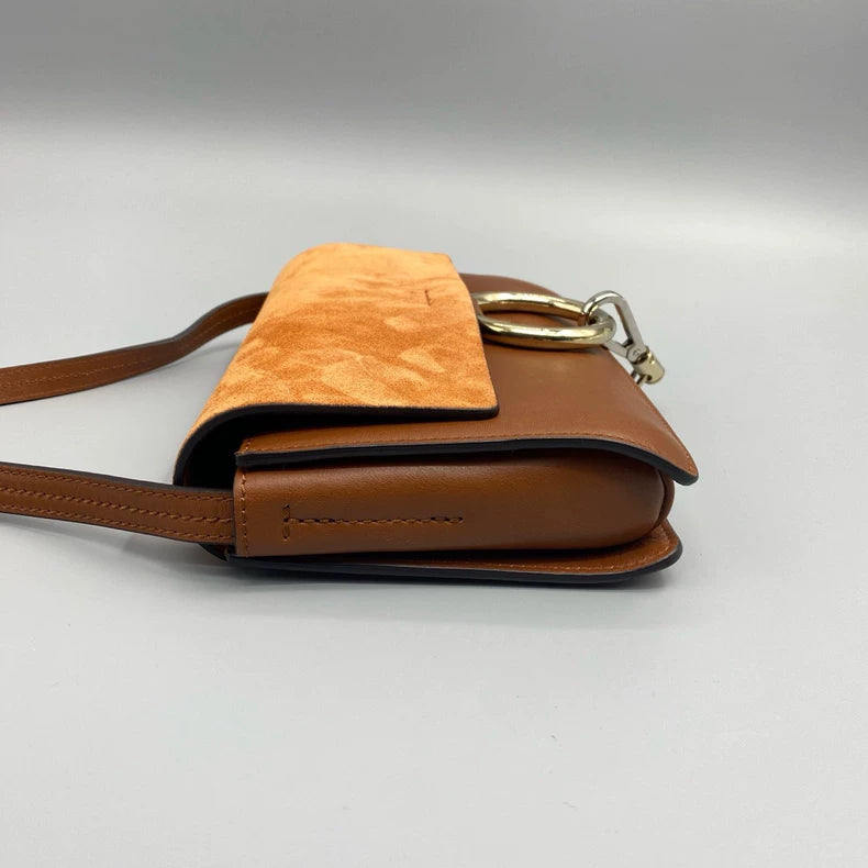 Chloe Suede Caramel Ring Handbag