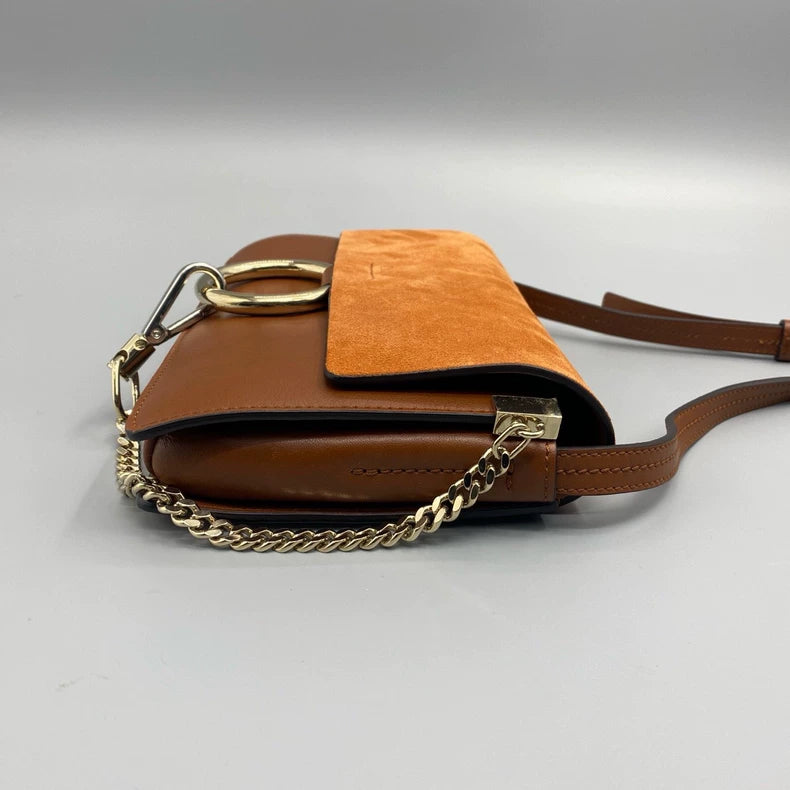 Chloe Suede Caramel Ring Handbag