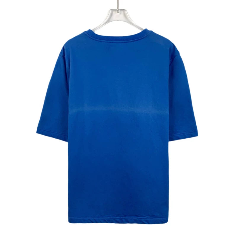 Hermes Blue Robot Embroidery Cotton T-shirt
