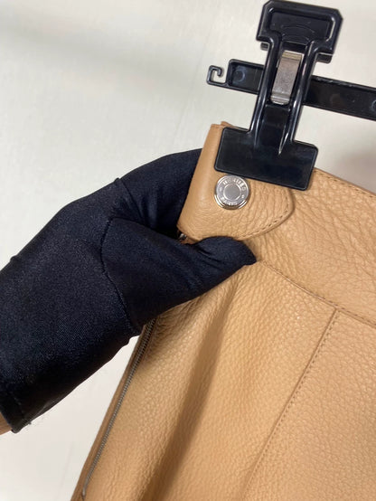 Hermes Tan Leather Skirt