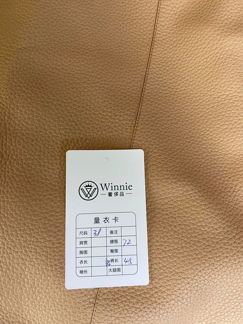 Hermes Tan Leather Skirt