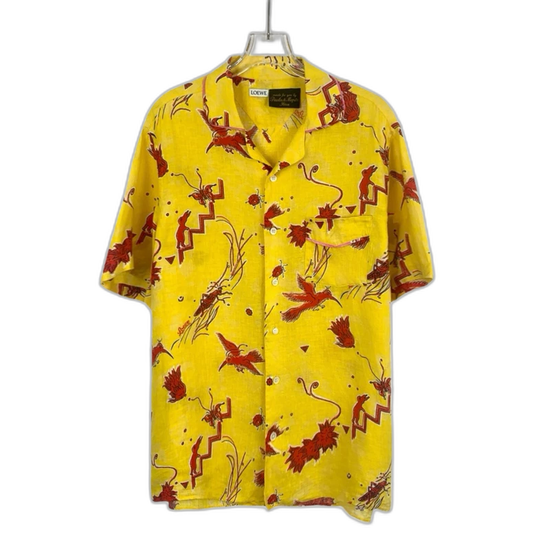 Loewe Yellow Animal Print Short Sleeve Shirt