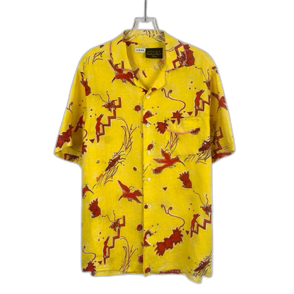 Loewe Yellow Animal Print Short Sleeve Shirt