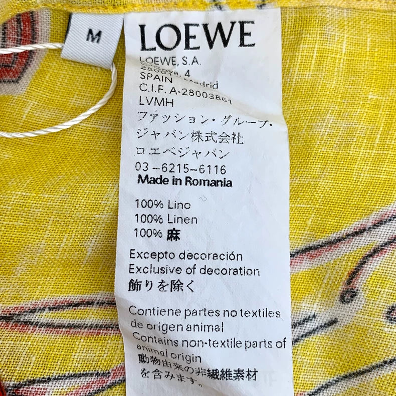 Loewe Yellow Animal Print Short Sleeve Shirt