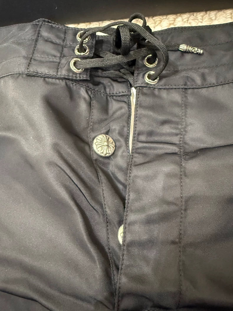 Chrome Hearts Black Drawstring Beach Shirt