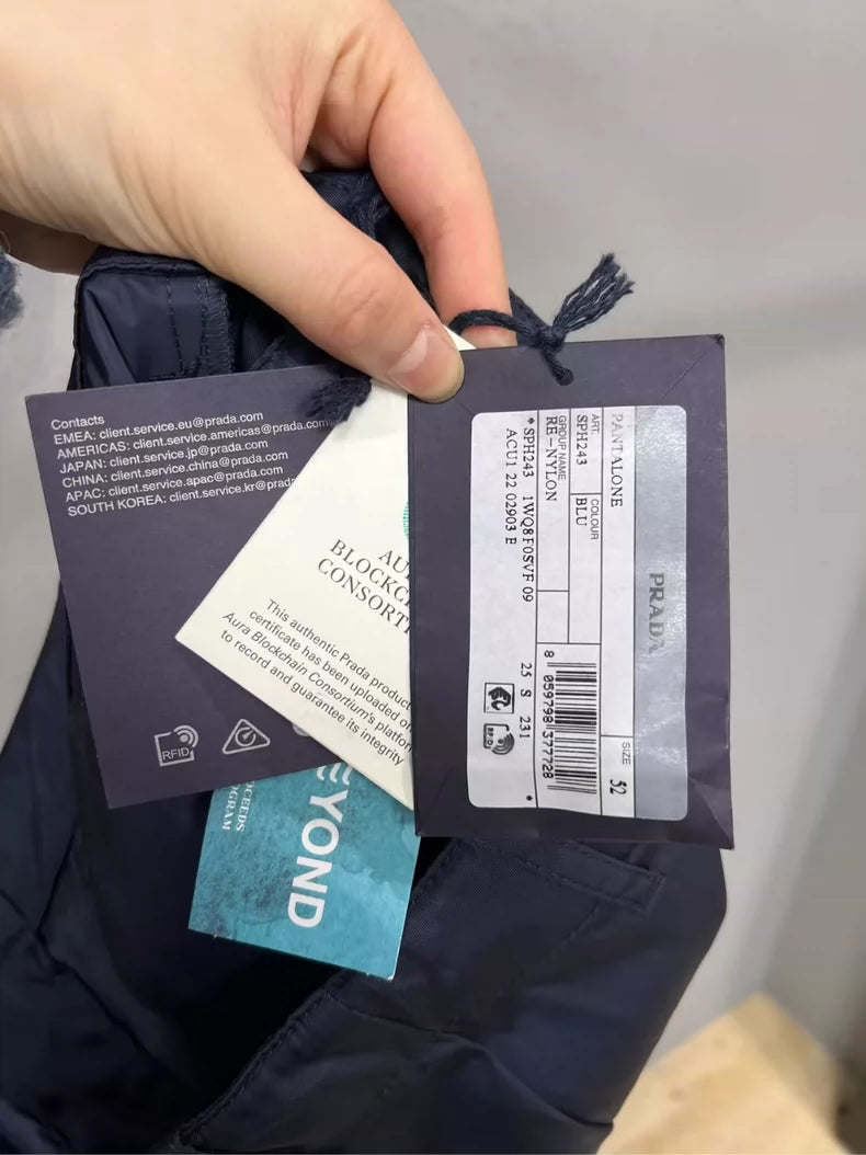 Prada Black Recycled Nylon Sports Pants