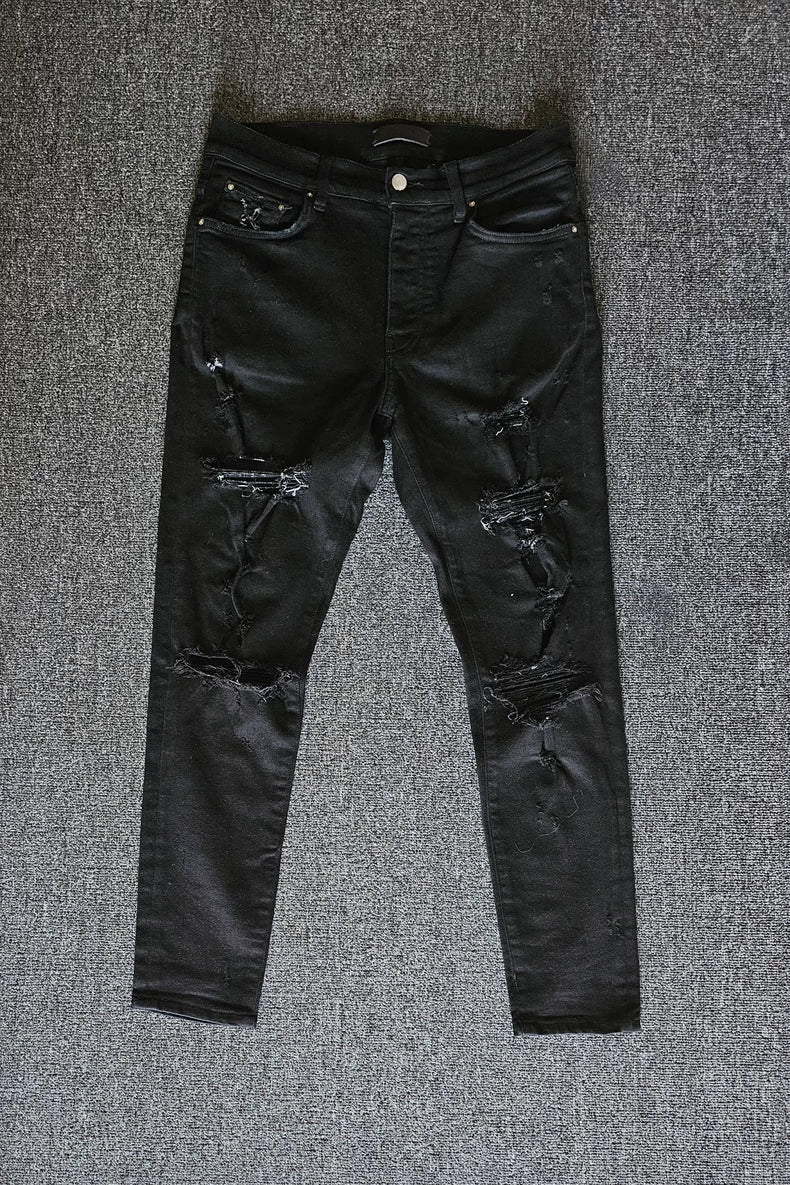 Amiri Black Distressed Denim Jeans-yf