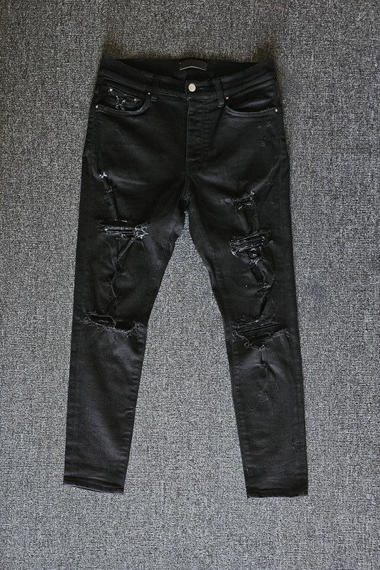Amiri Black Distressed Denim Jeans-yf