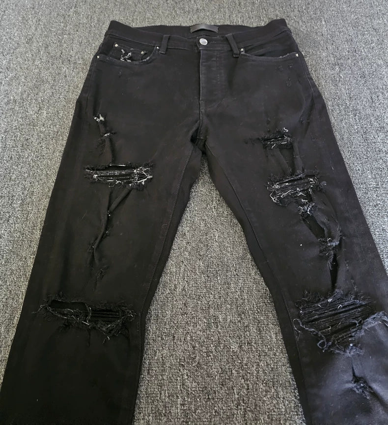Amiri Black Distressed Denim Jeans-yf
