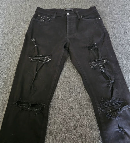 Amiri Black Distressed Denim Jeans-yf