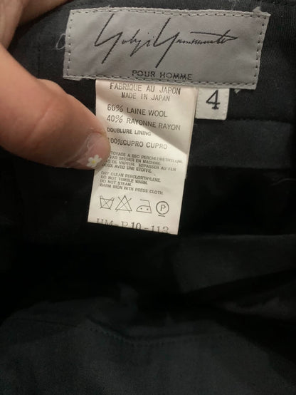 Yohji Yamamoto Black Pleated Trousers