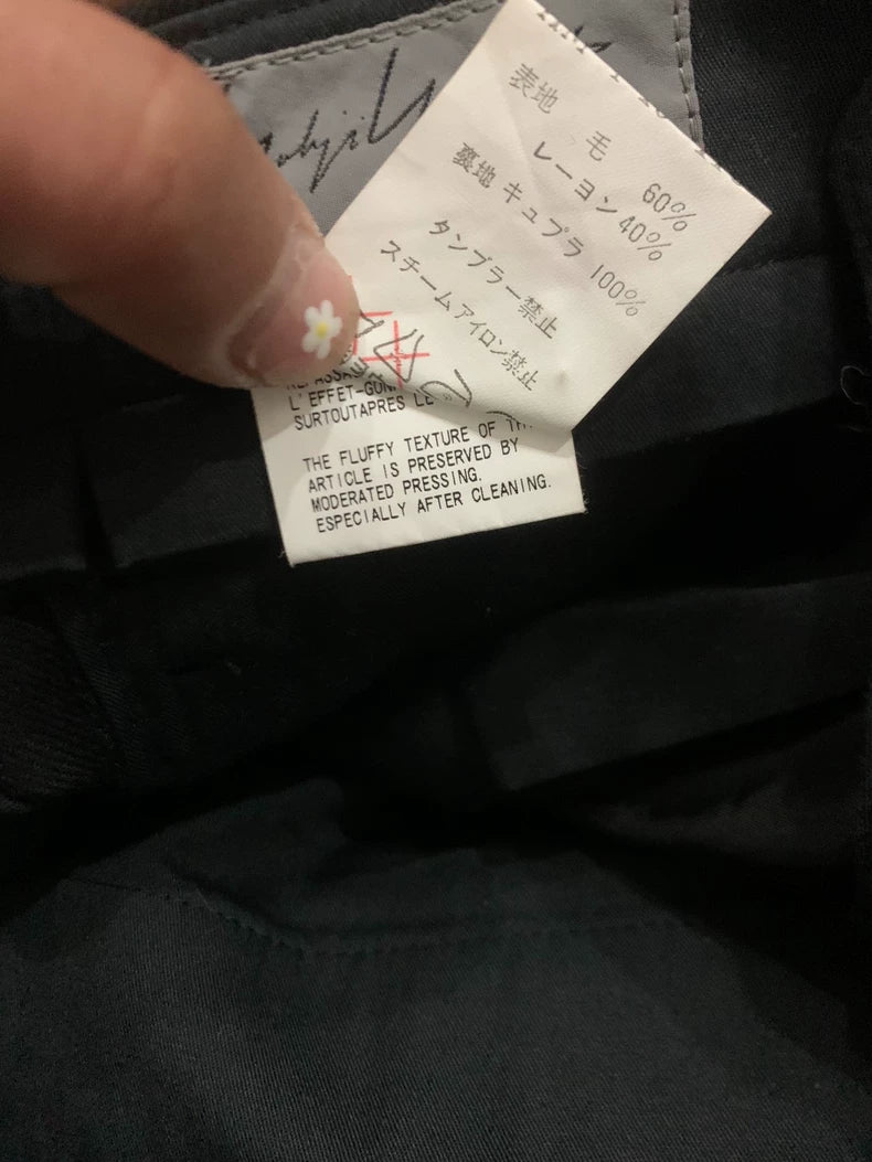 Yohji Yamamoto Black Pleated Trousers