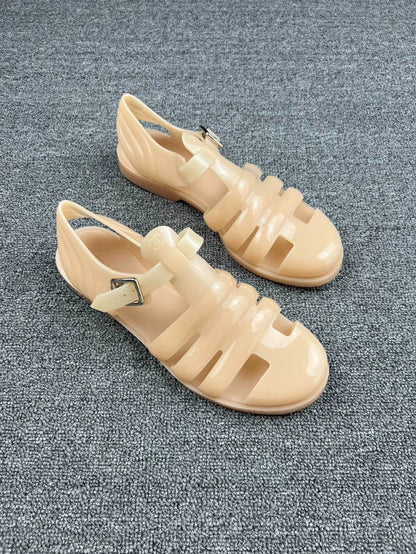 Chanel Beige Jelly Sandals-yf