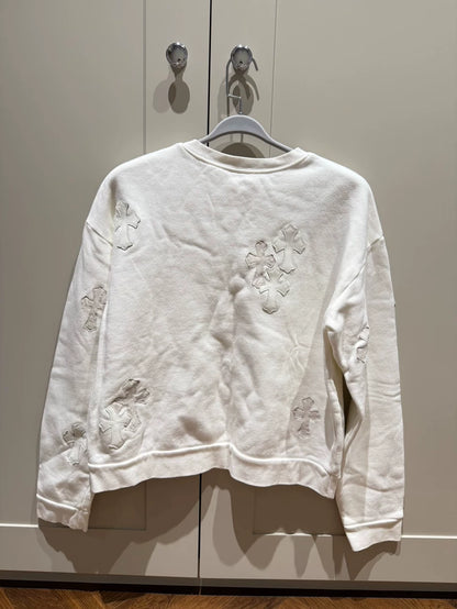 White Chrome Hearts Sweatshirt in Size S