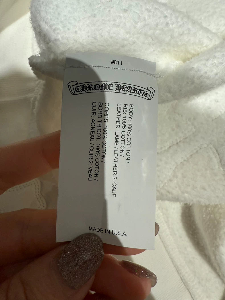 White Chrome Hearts Sweatshirt in Size S