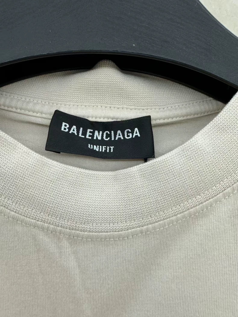 Balenciaga Back Letter Short Sleeve T-shirt-yf