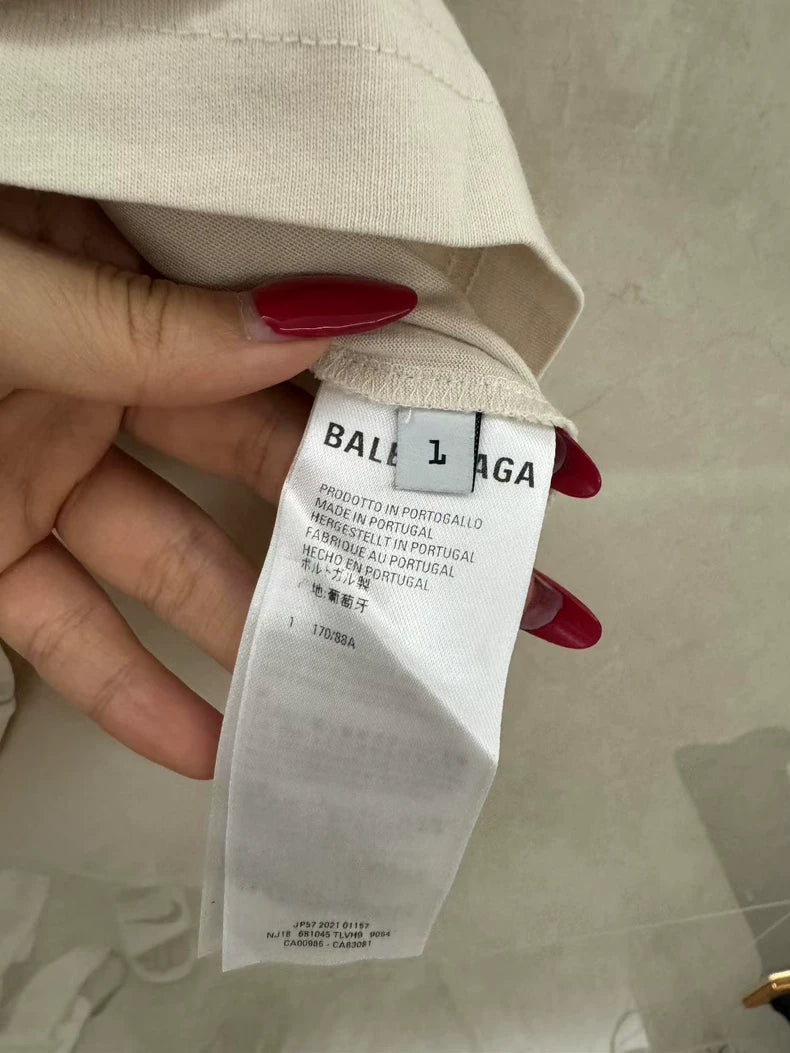 Balenciaga Back Letter Short Sleeve T-shirt-yf