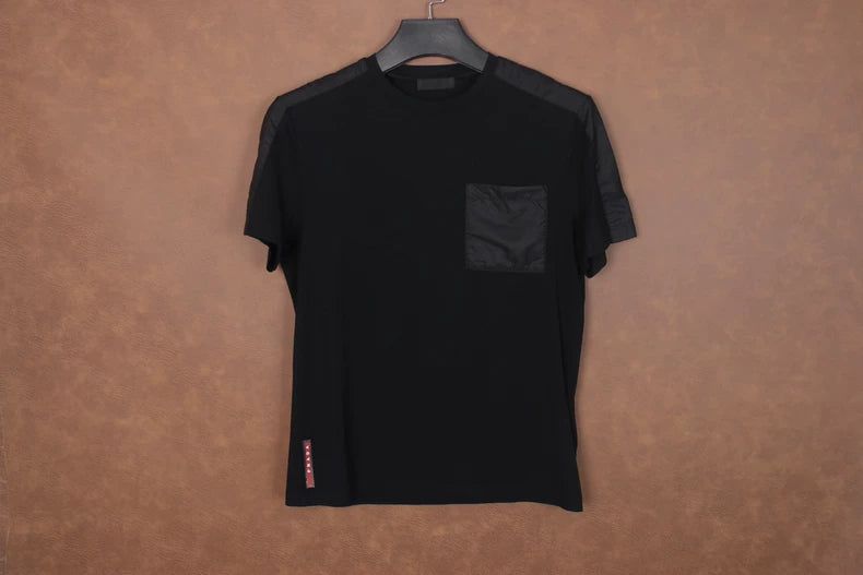 Prada Black Nylon Logo Short Sleeve Shirt-yf