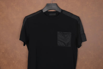 Prada Black Nylon Logo Short Sleeve Shirt-yf
