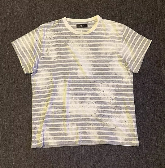 AMIRI Distressed Striped Oversized T-Shirt-yf