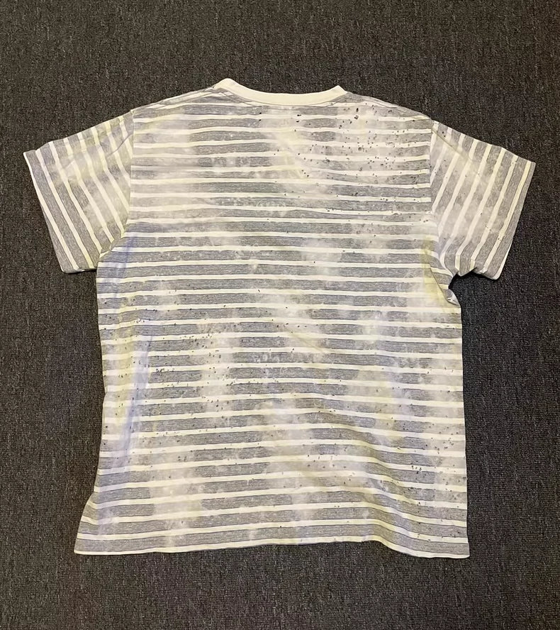 AMIRI Distressed Striped Oversized T-Shirt-yf