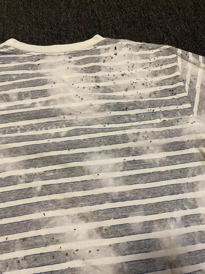 AMIRI Distressed Striped Oversized T-Shirt-yf