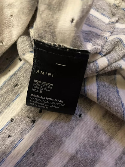 AMIRI Distressed Striped Oversized T-Shirt-yf