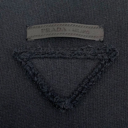 Prada Black Triangle Logo Zip Hoodie-yf