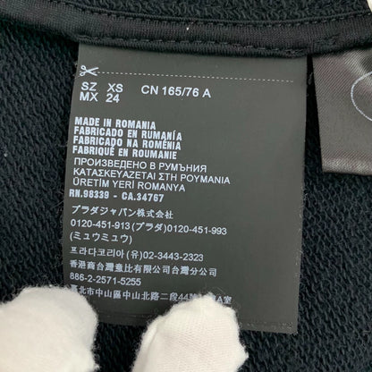 Prada Black Triangle Logo Zip Hoodie-yf