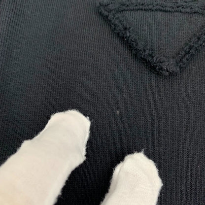 Prada Black Triangle Logo Zip Hoodie-yf