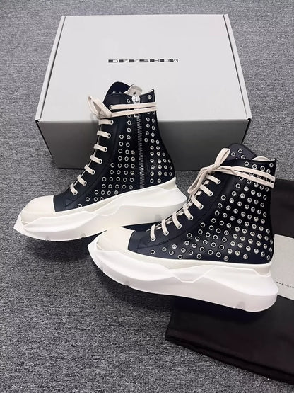 Rick Owens High Top Sneakers with Studs-yf