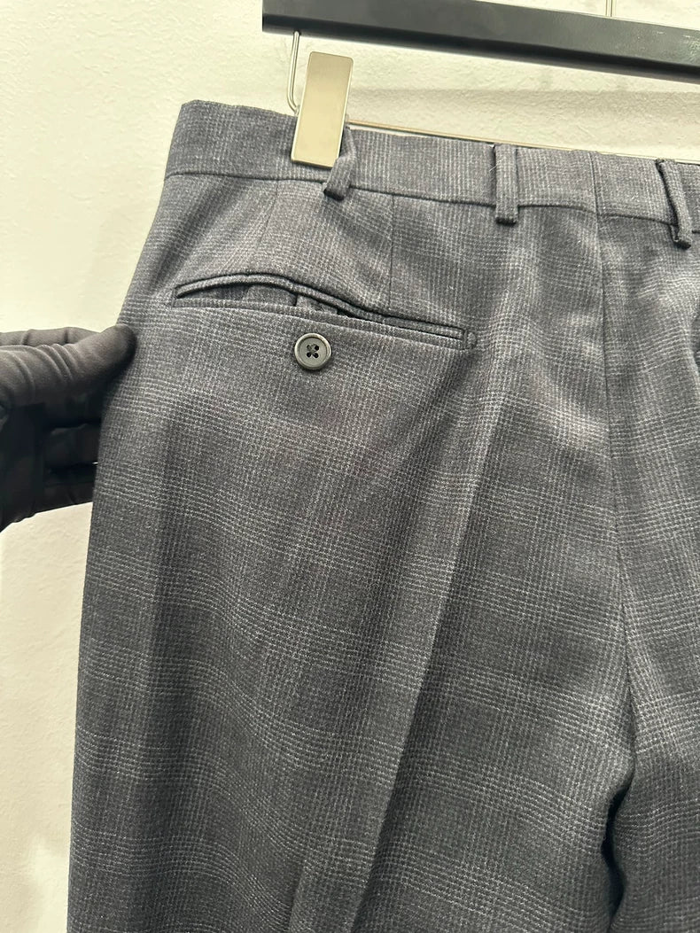 Classic Dark Grey Wool Pants by Prada