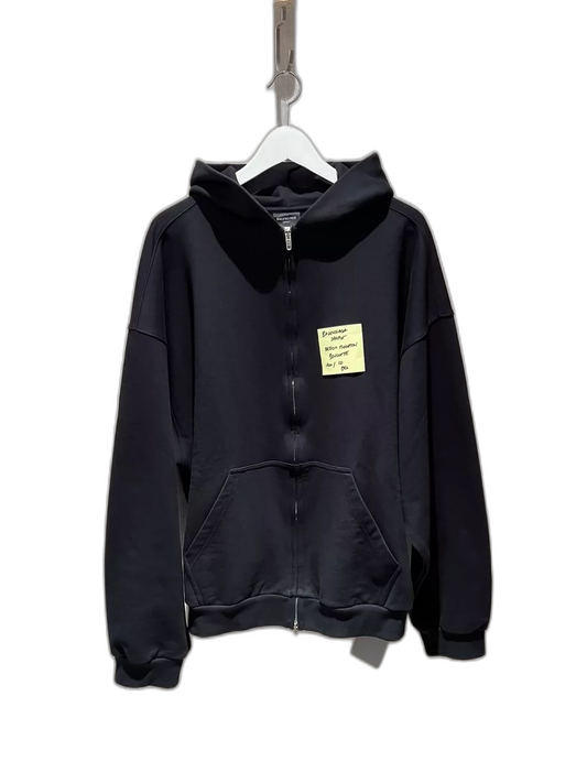 Balenciaga Zip-Up Hoodie in Black