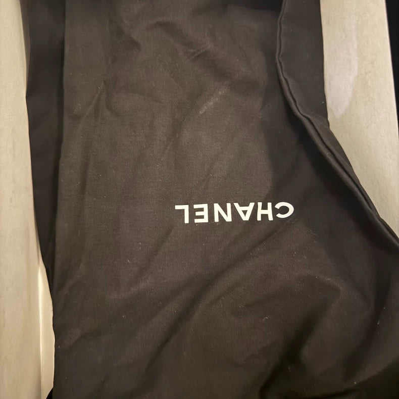 Chanel Black and White Suede Sneakers