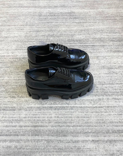 Prada Monolith Thick Sole Black Shoes-zp