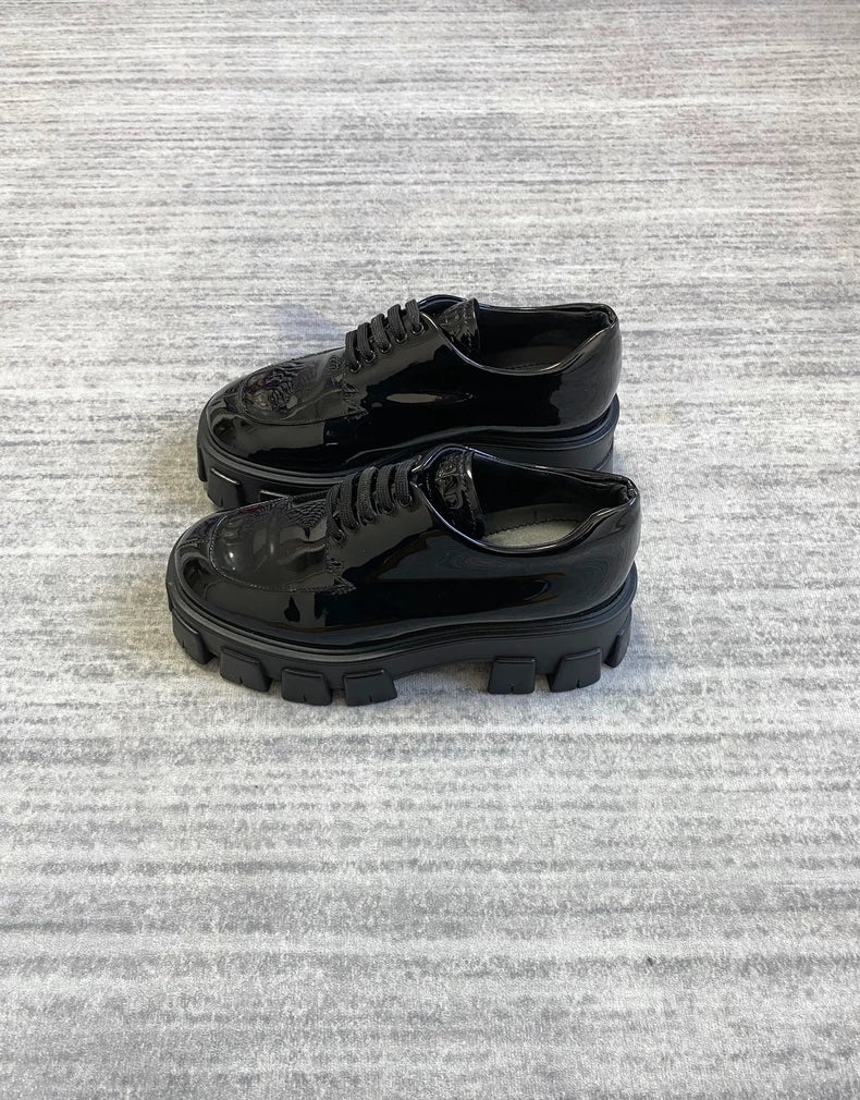 Prada Monolith Thick Sole Black Shoes-zp
