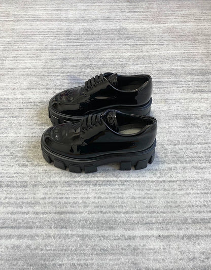 Prada Monolith Thick Sole Black Shoes-zp