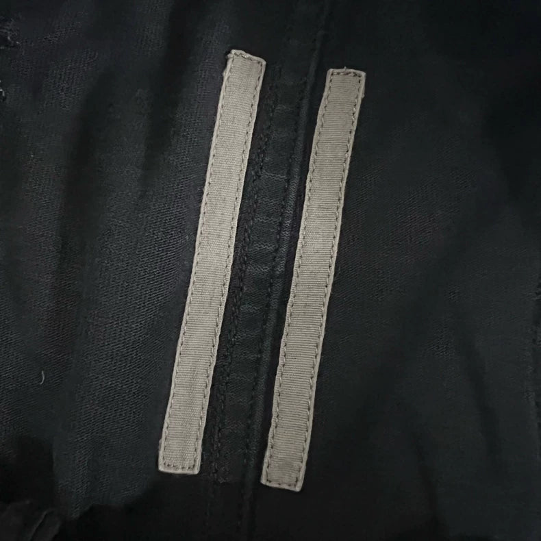 Rick Owens Black Pocket Drawstring Cargo Pants