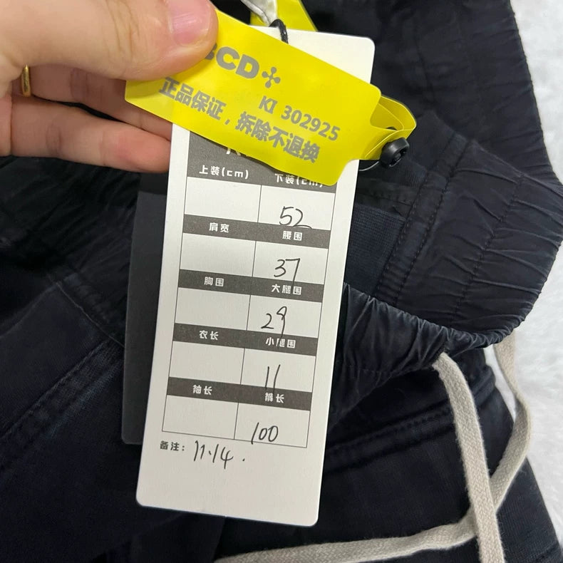 Rick Owens Black Pocket Drawstring Cargo Pants